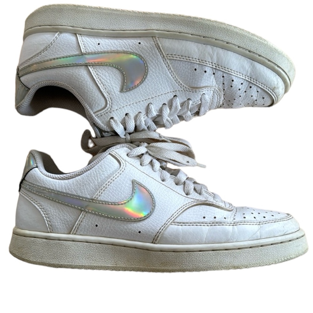 Nike Court Vision iridescent low tops size 7 white